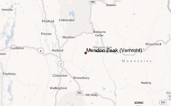 Mendon Peak (Vermont) Location Map