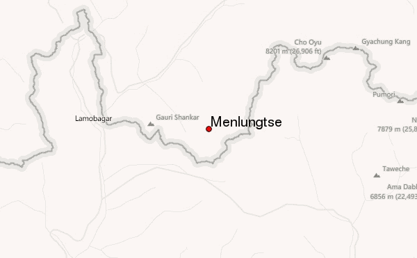 Menlungtse Location Map