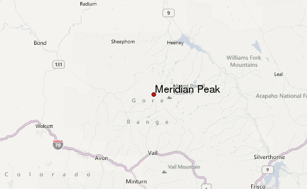 Meridian Peak Location Map
