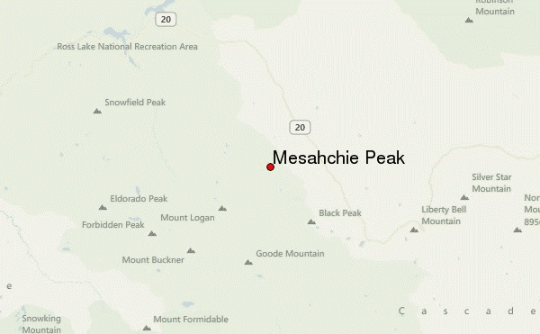 Mesahchie Peak Location Map