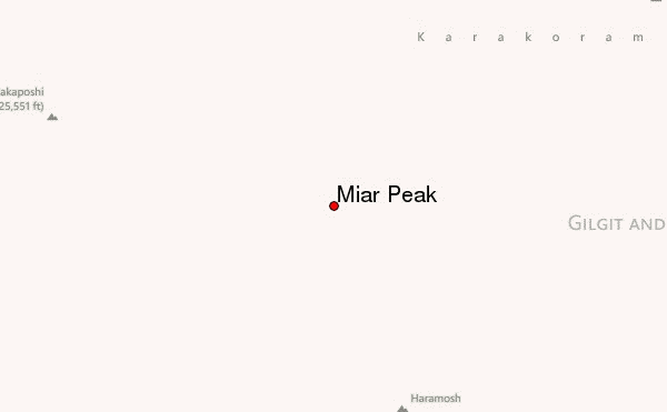Miar Peak Location Map