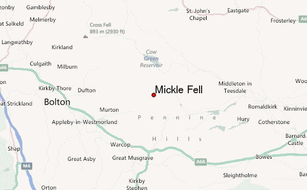 Mickle Fell Location Map