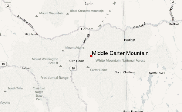Middle Carter Mountain Location Map