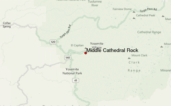 Middle Cathedral Rock Location Map