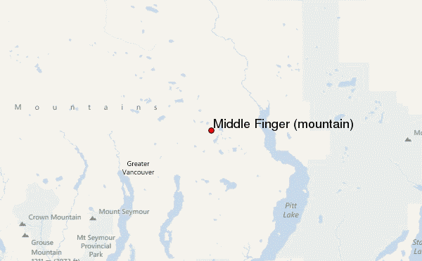 Middle Finger (mountain) Location Map