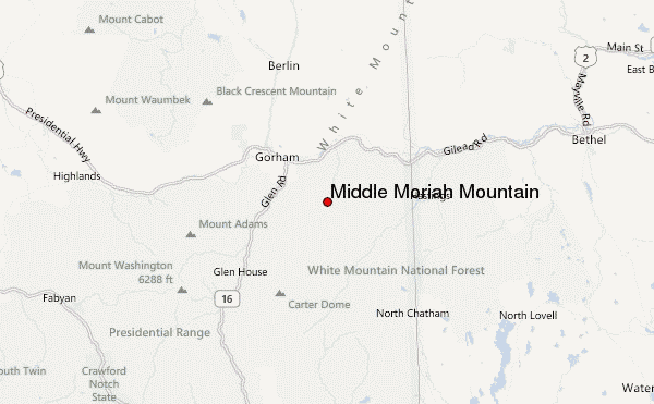 Middle Moriah Mountain Location Map