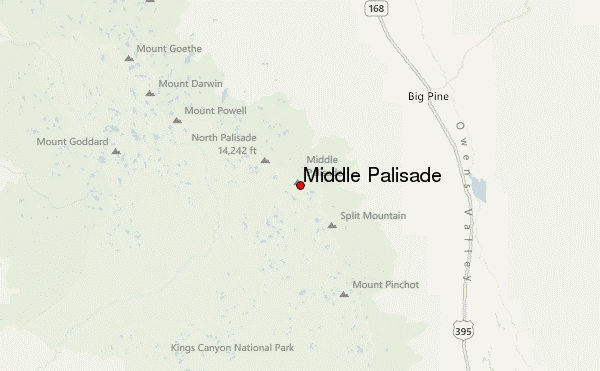 Middle Palisade Location Map