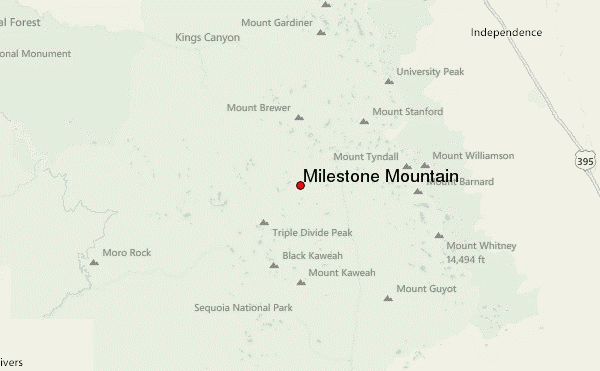 Milestone Mountain Location Map