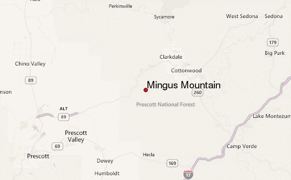 Mingus Mountain Location Map