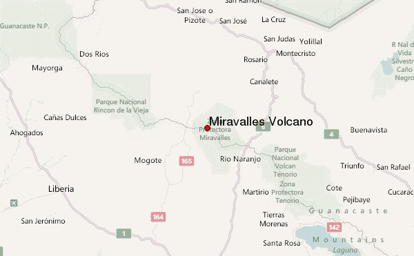 Miravalles Volcano Location Map