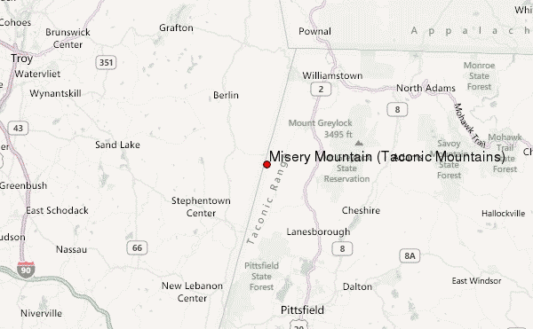 Misery Mountain (Taconic Mountains) Location Map