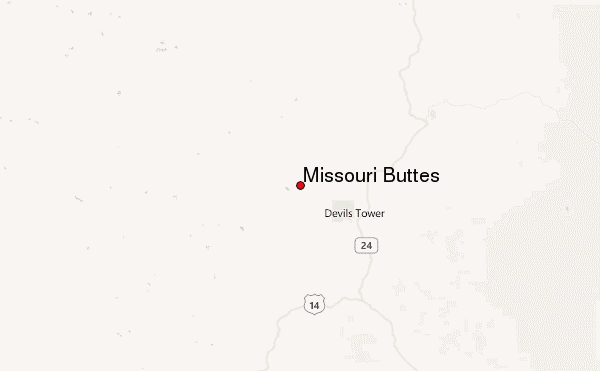 Missouri Buttes Location Map