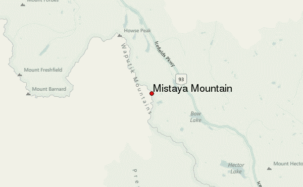Mistaya Mountain Location Map
