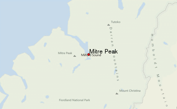 Mitre Peak Location Map