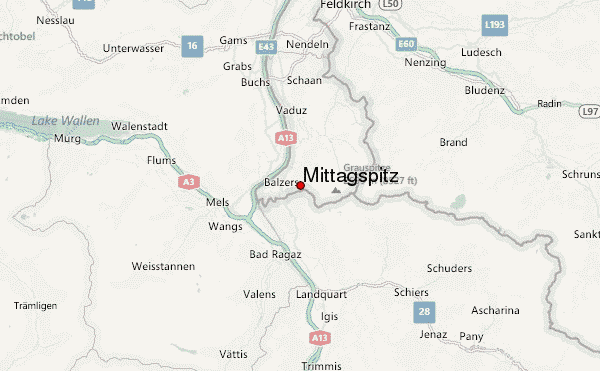 Mittagspitz Location Map