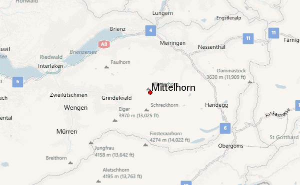 Mittelhorn Location Map