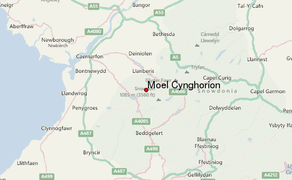 Moel Cynghorion Location Map