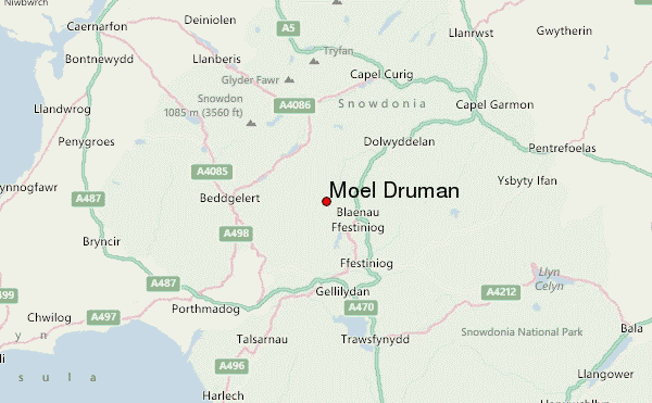 Moel Druman Location Map