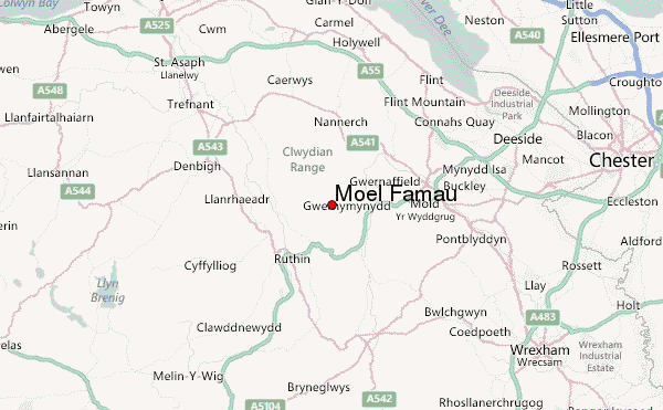 Moel Famau Location Map