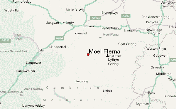 Moel Fferna Location Map