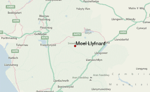 Moel Llyfnant Location Map