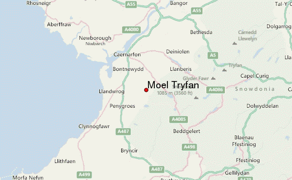 Moel Tryfan Location Map
