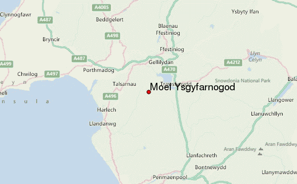 Moel Ysgyfarnogod Location Map
