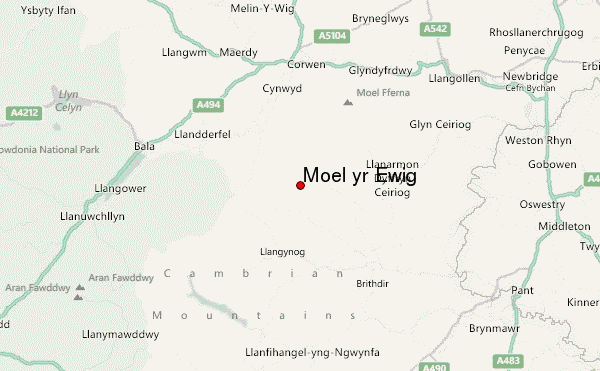 Moel yr Ewig Location Map
