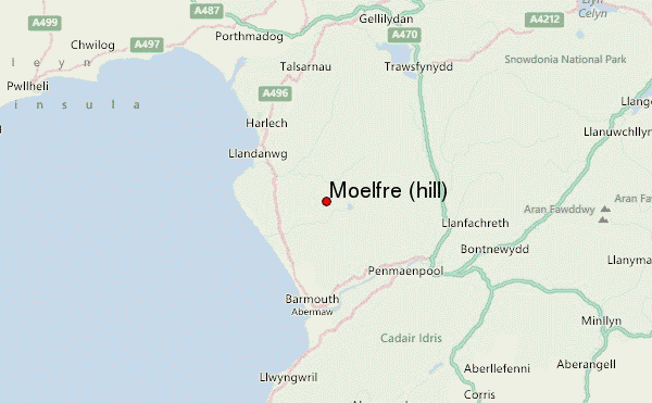 Moelfre (hill) Location Map