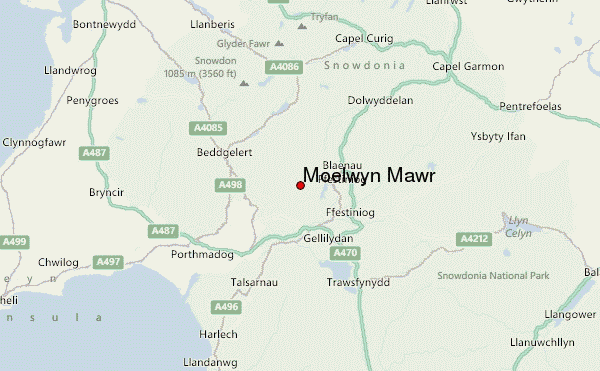 Moelwyn Mawr Location Map