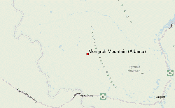 Monarch Mountain (Alberta) Location Map