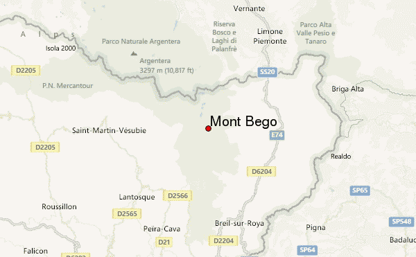 Mont Bégo Location Map
