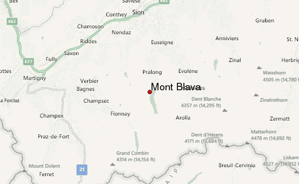 Mont Blava Location Map