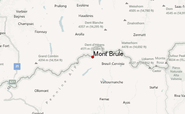 Mont Brûlé Location Map