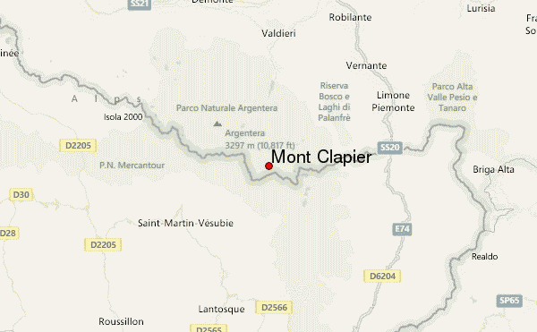 Mont Clapier Location Map