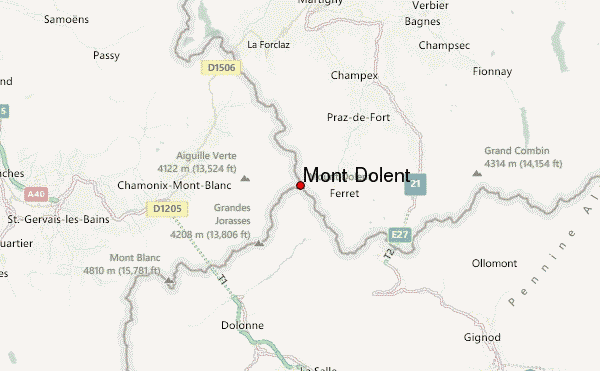 Mont Dolent Location Map