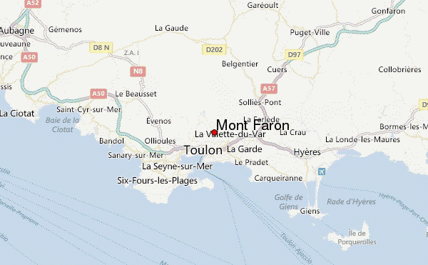 Mont Faron Location Map