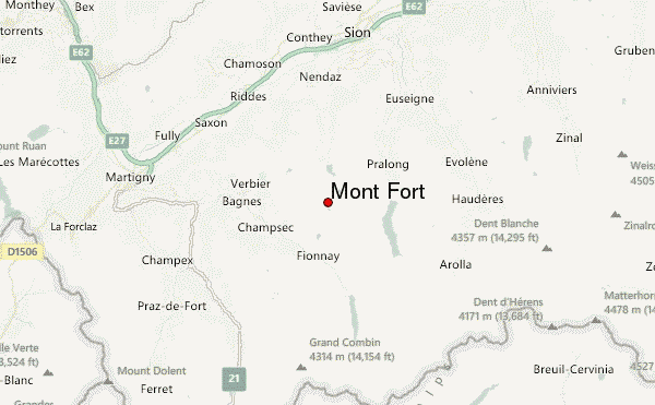 Mont Fort Location Map