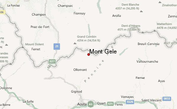 Mont Gele Location Map