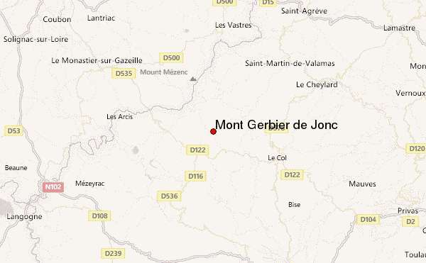 Mont Gerbier de Jonc Location Map