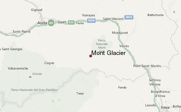 Mont Glacier Location Map