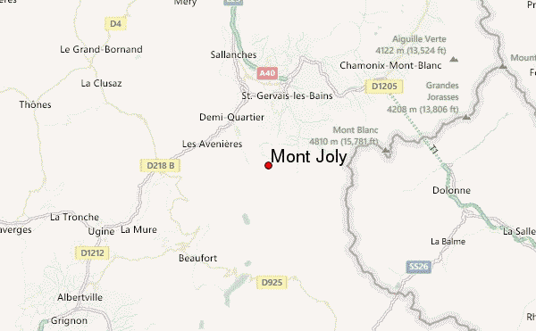Mont Joly Location Map