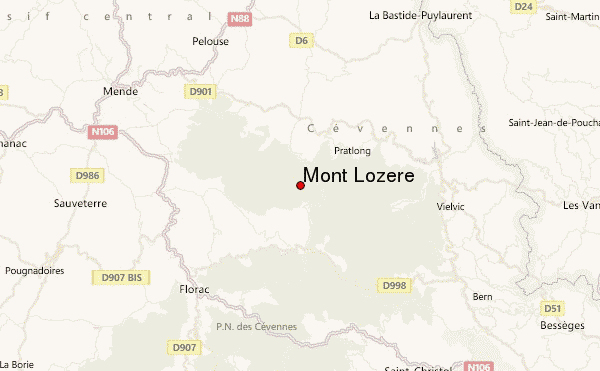Mont Lozère Location Map