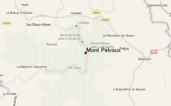 Mont Pelvoux Location Map