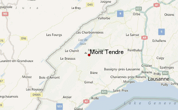 Mont Tendre Location Map
