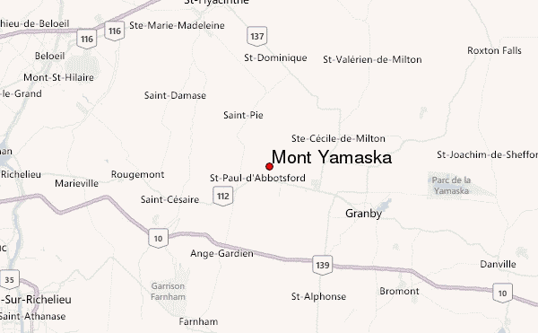Mont Yamaska Location Map