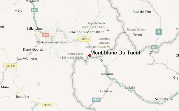 Mont-blanc Du Tacul Location Map