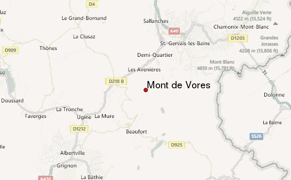 Mont de Vores Location Map