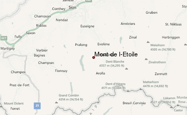 Mont de l'Etoile Location Map