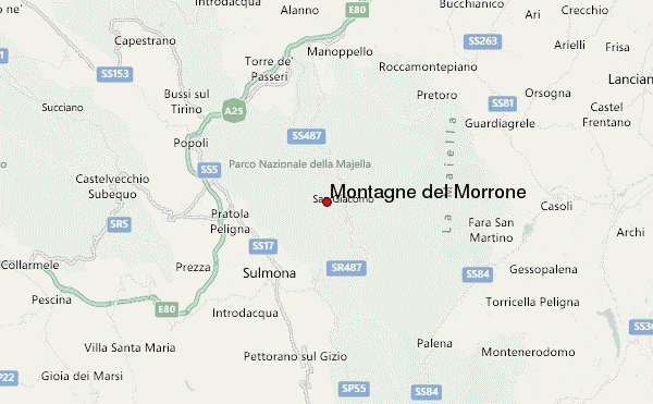 Montagne del Morrone Location Map